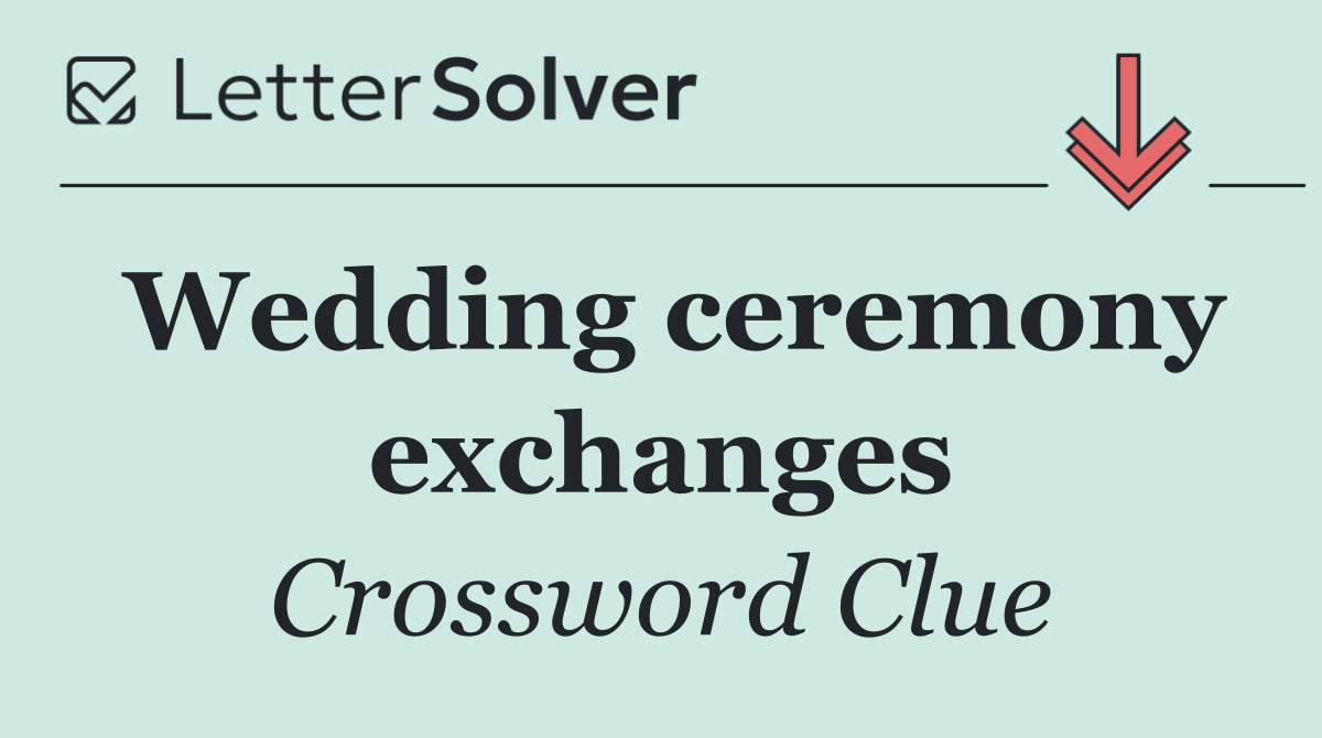 Wedding ceremony exchanges