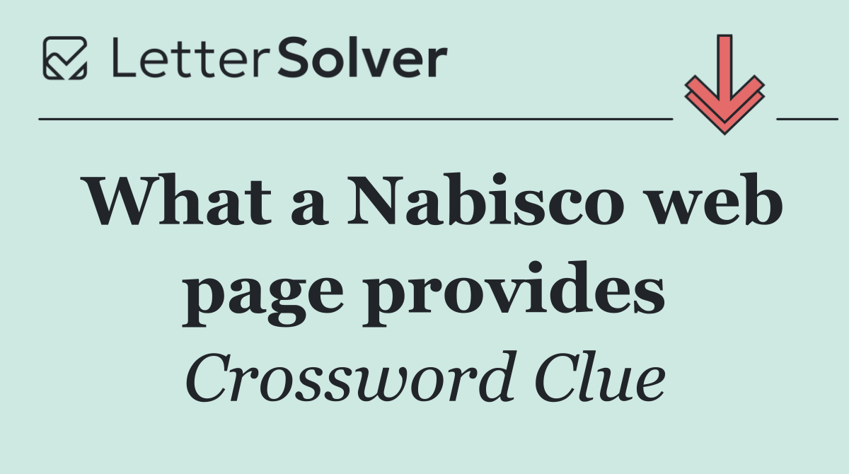 What a Nabisco web page provides