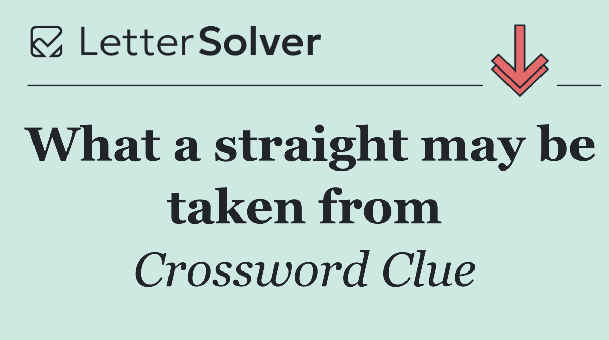 What a straight may be taken from