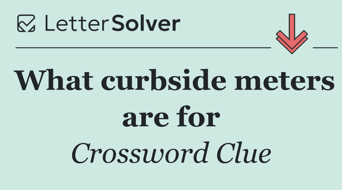 What curbside meters are for