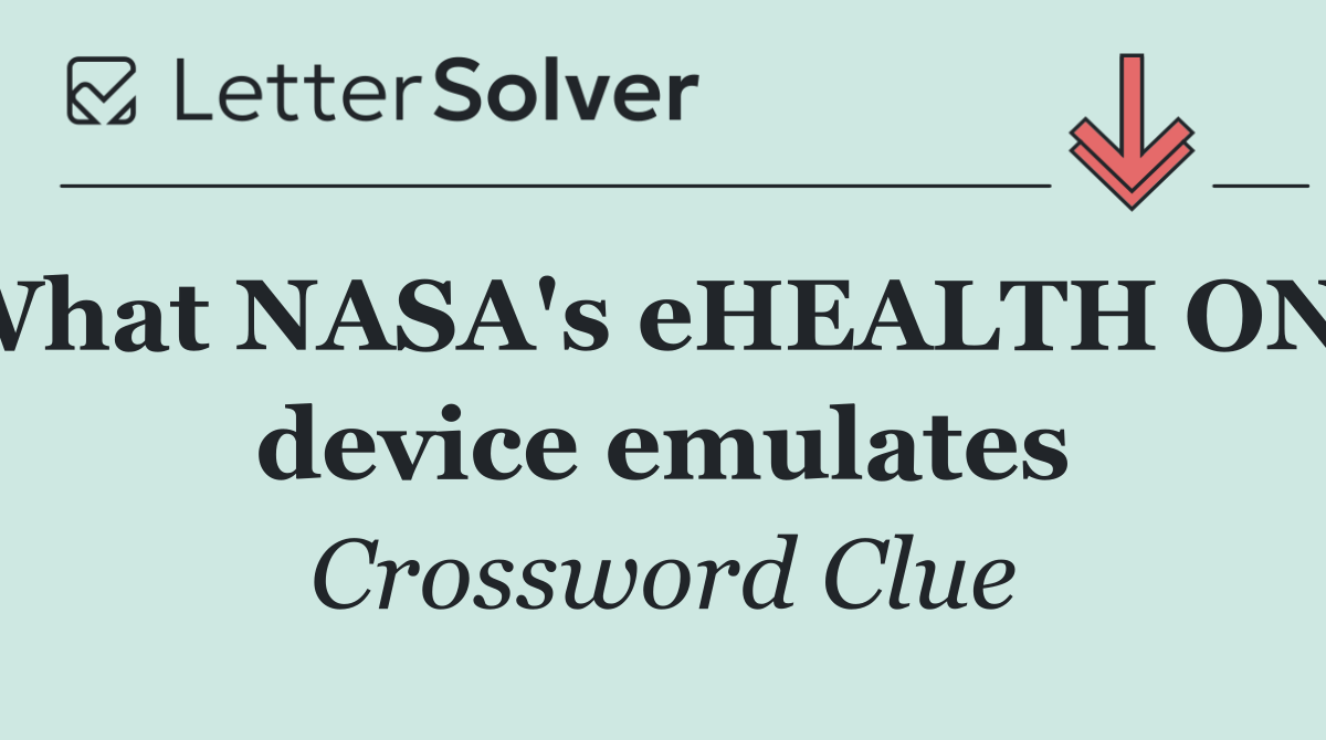 What NASA's eHEALTH ONE device emulates