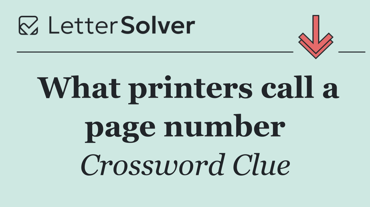 What printers call a page number