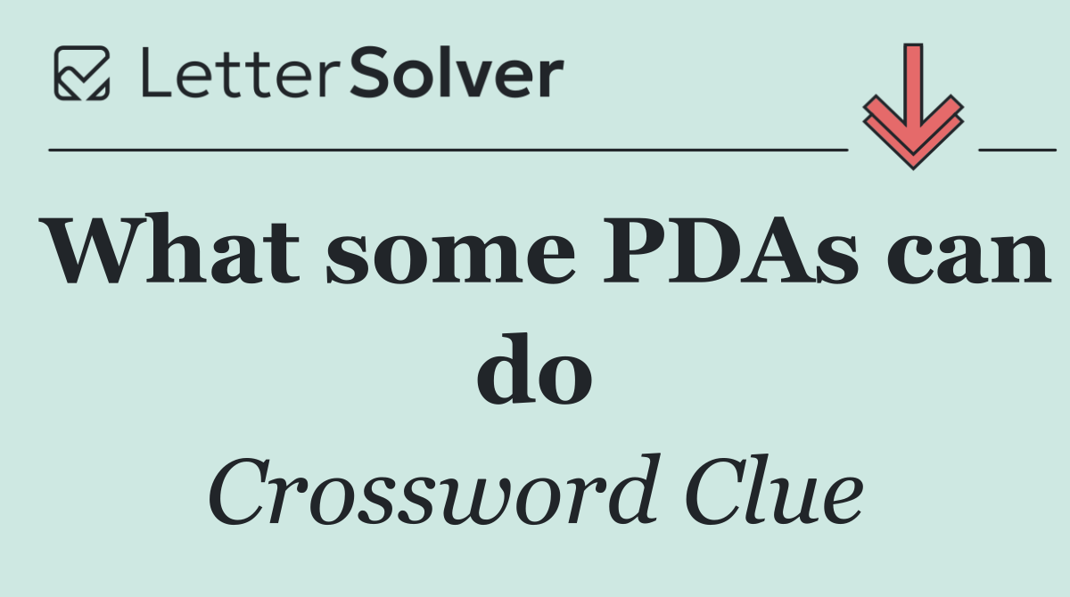 What some PDAs can do