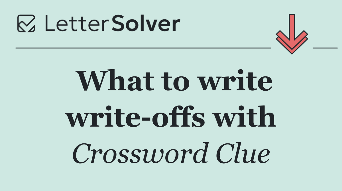 What to write write offs with