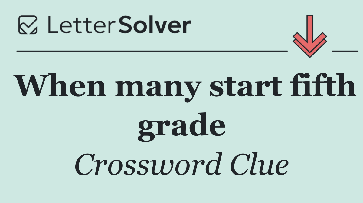 When many start fifth grade