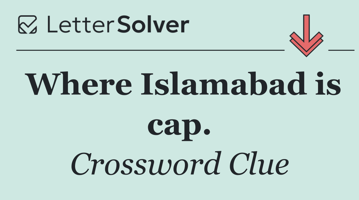 Where Islamabad is cap.