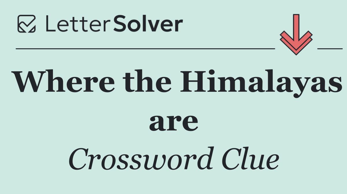 Where the Himalayas are