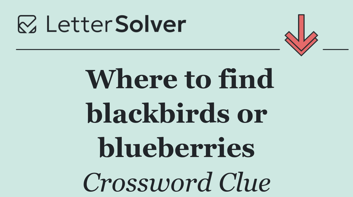 Where to find blackbirds or blueberries