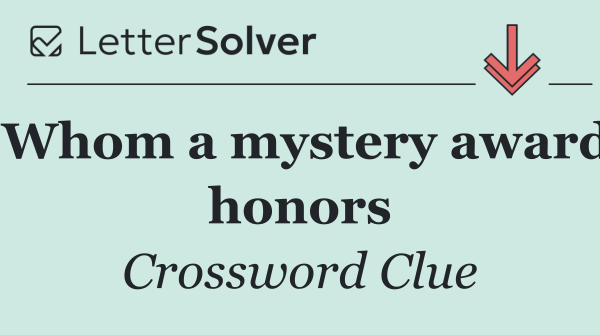 Whom a mystery award honors