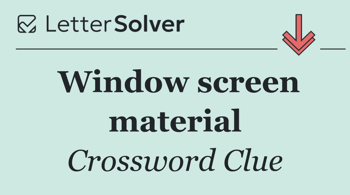 Window screen material