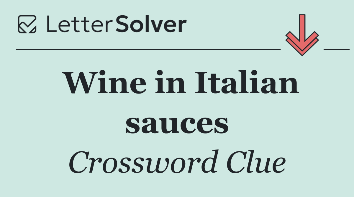 Wine in Italian sauces