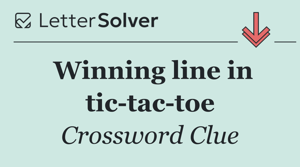 Winning line in tic tac toe