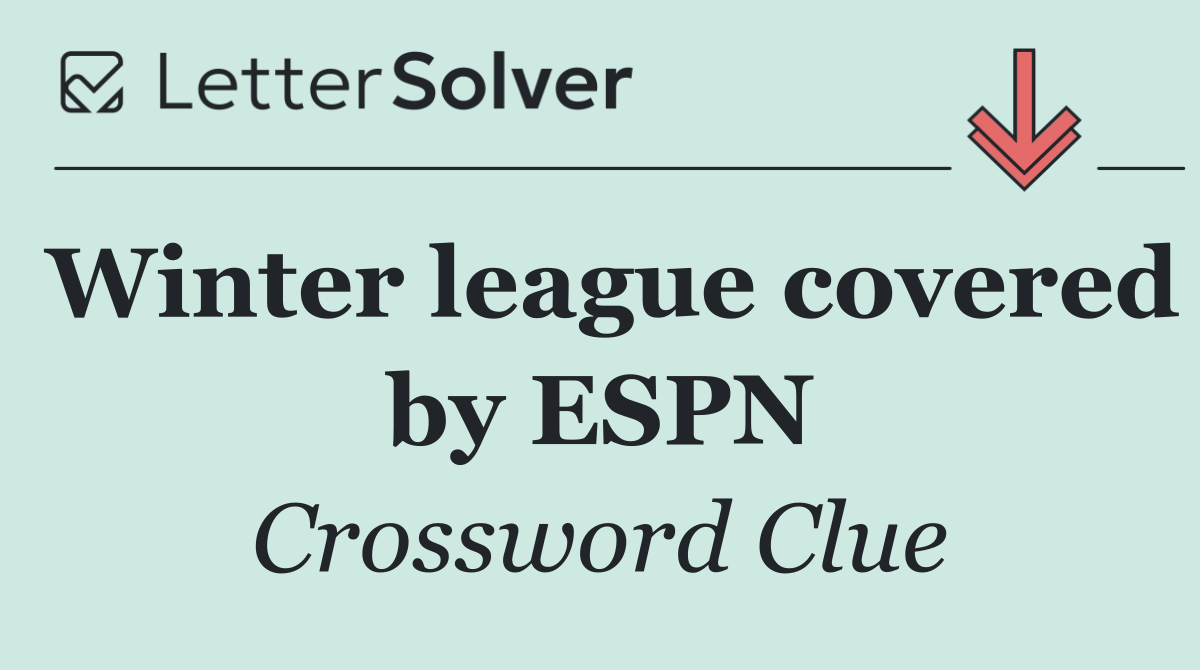 Winter league covered by ESPN