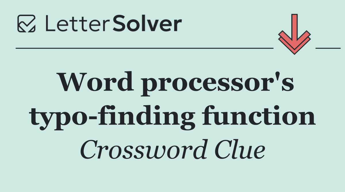 Word processor's typo finding function