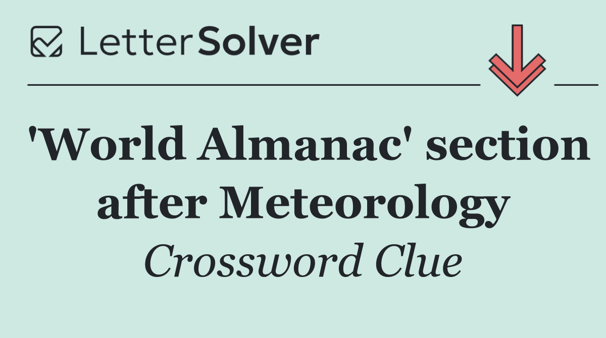'World Almanac' section after Meteorology