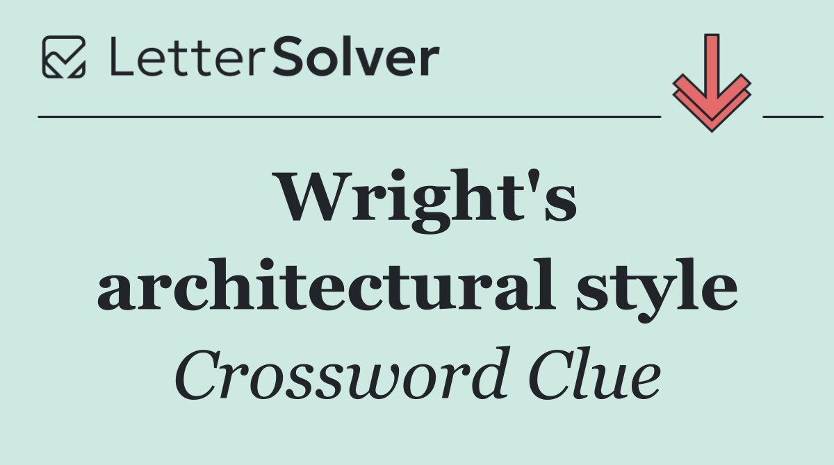 Wright's architectural style