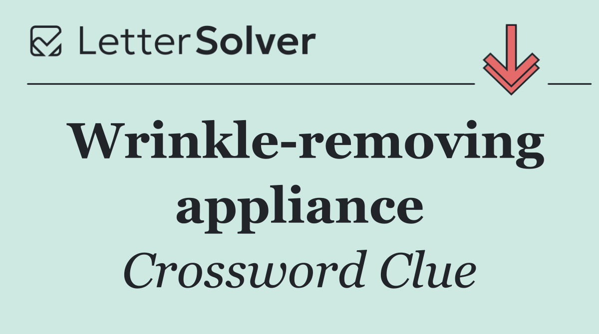 Wrinkle removing appliance
