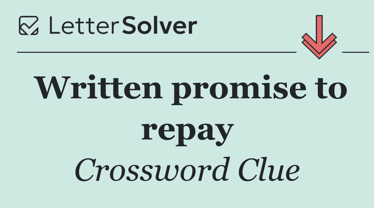 Written promise to repay