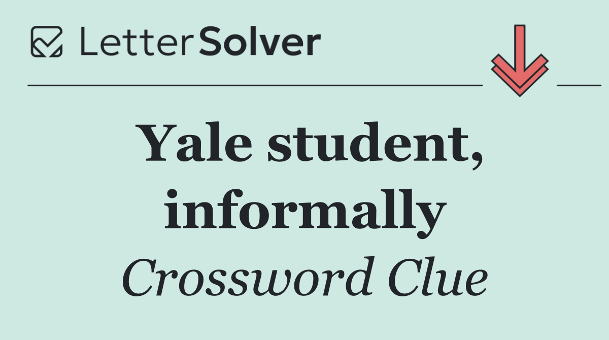 Yale student, informally