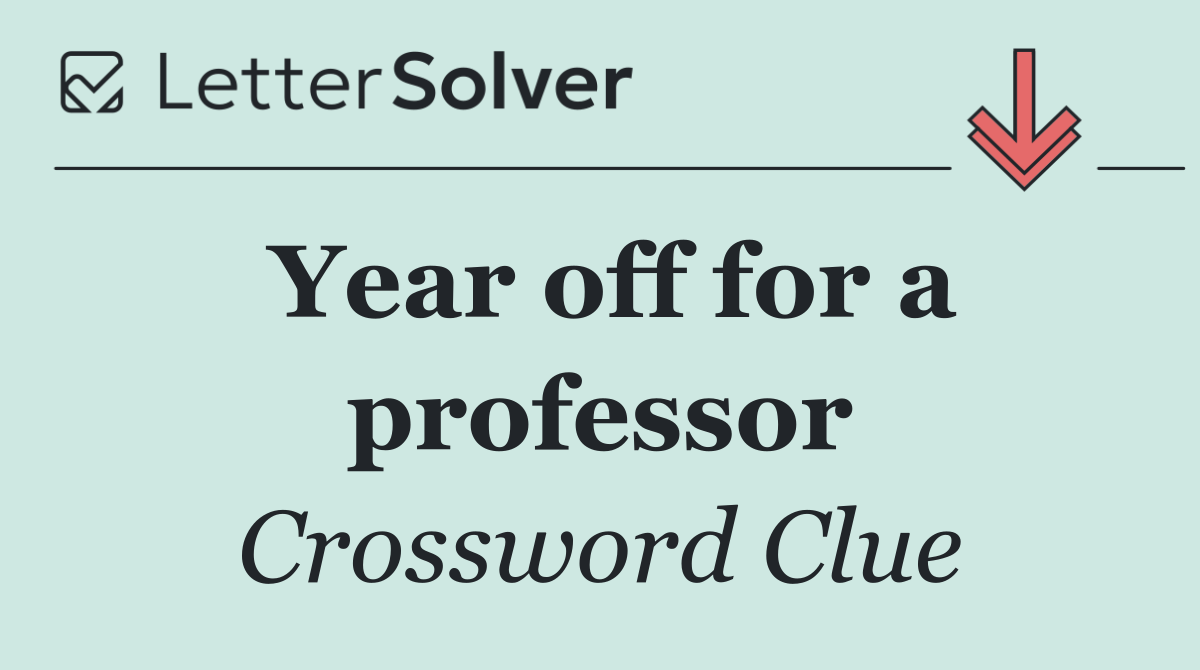 Year off for a professor