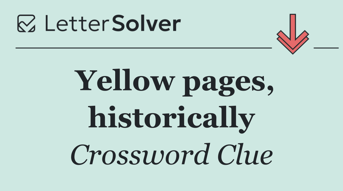 Yellow pages, historically