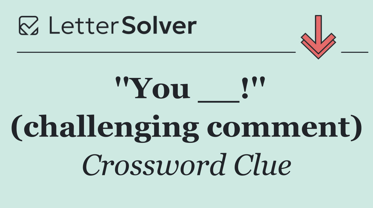 ''You __!'' (challenging comment)