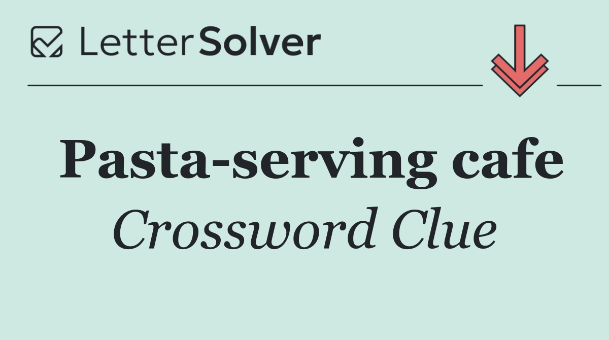 Pasta serving cafe