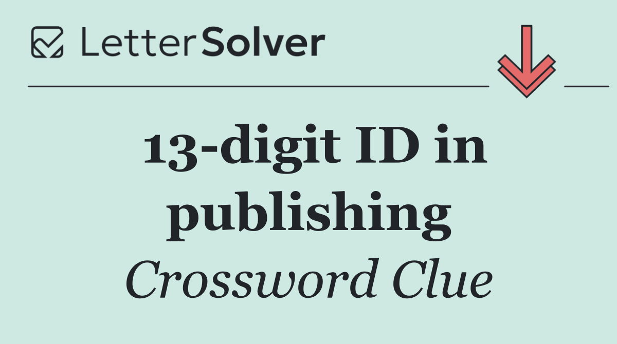 13 digit ID in publishing