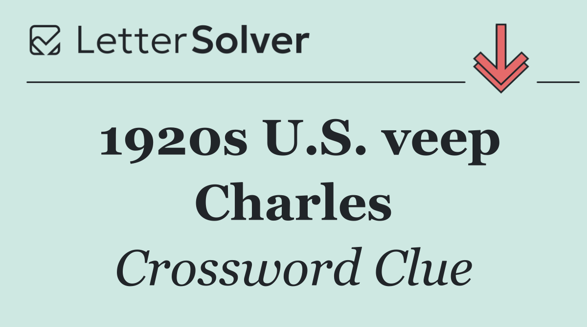 1920s U.S. veep Charles