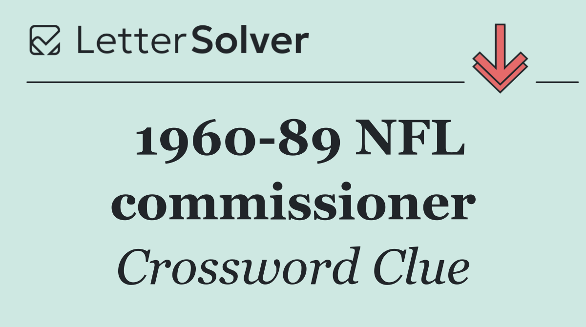 1960 89 NFL commissioner