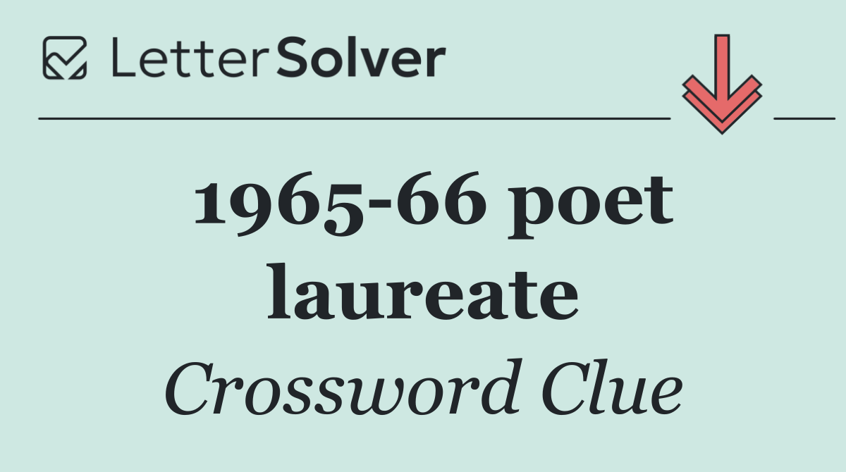 1965 66 poet laureate