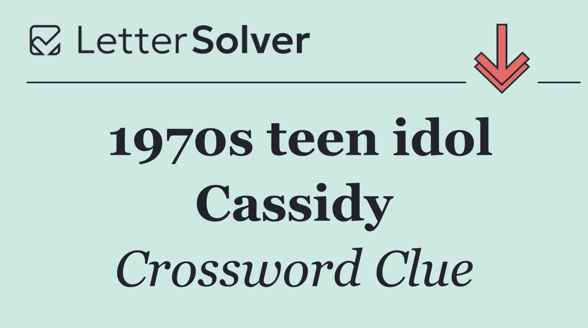 1970s teen idol Cassidy