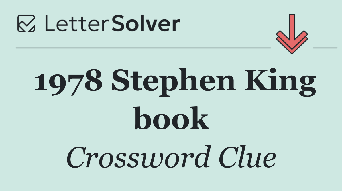 1978 Stephen King book