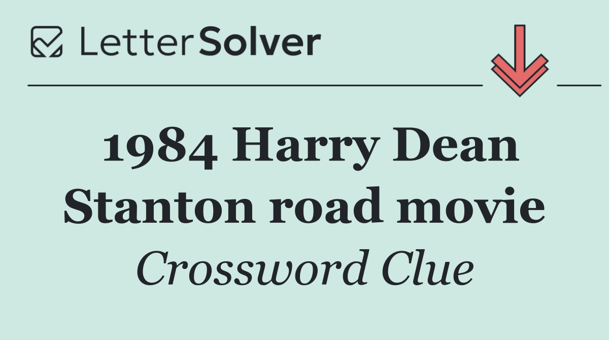 1984 Harry Dean Stanton road movie