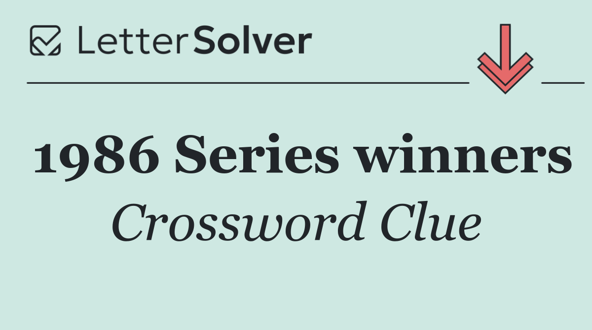 1986 Series winners