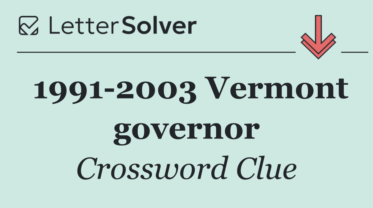 1991 2003 Vermont governor