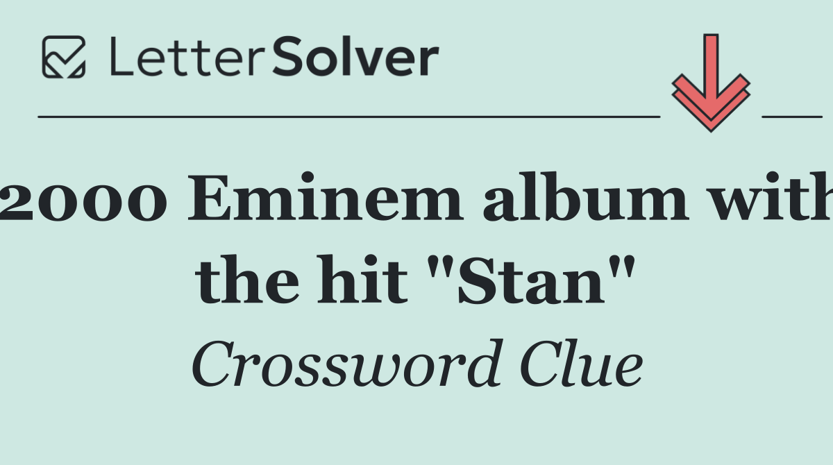 2000 Eminem album with the hit "Stan"