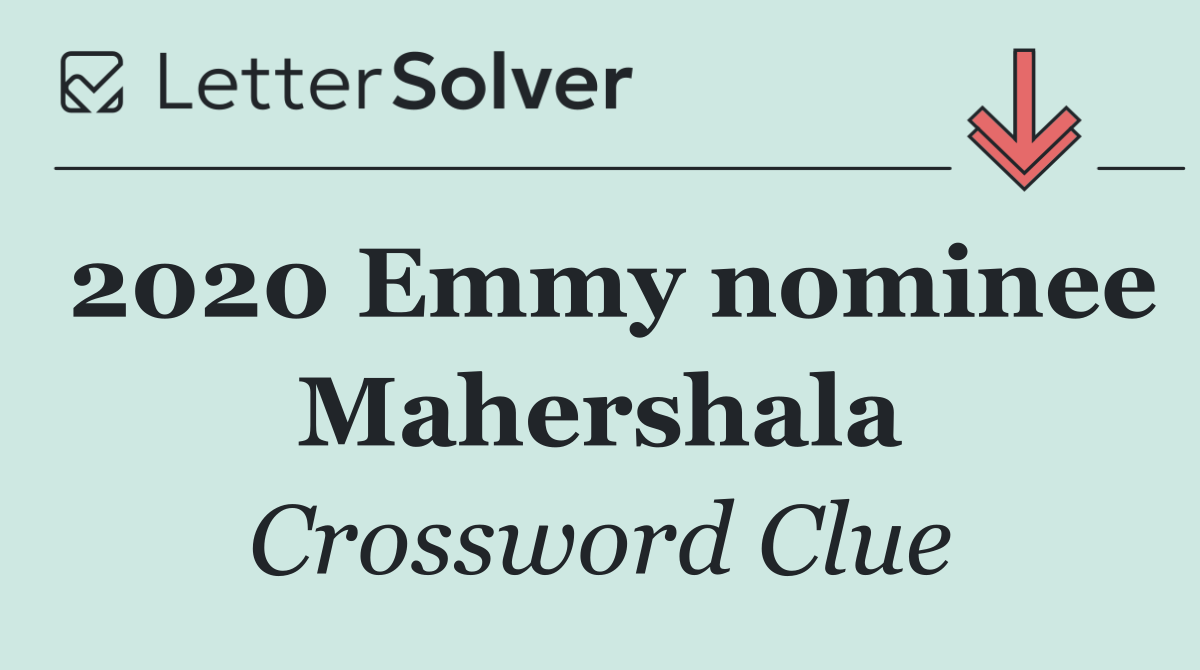 2020 Emmy nominee Mahershala