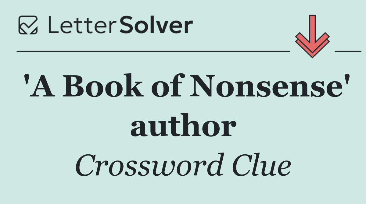 'A Book of Nonsense' author