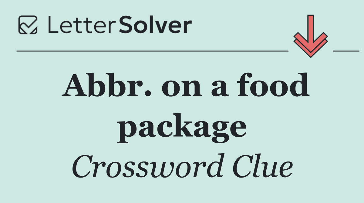 Abbr. on a food package