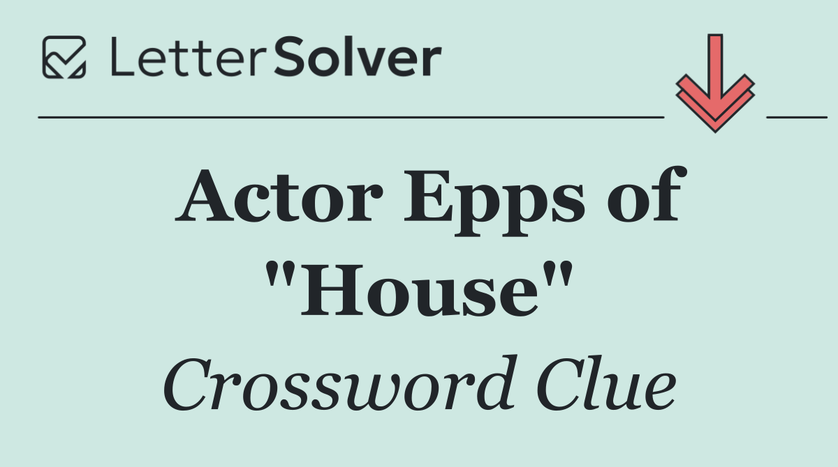 Actor Epps of "House"