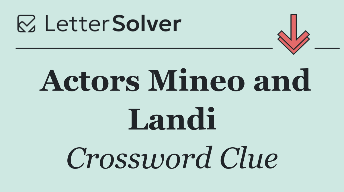 Actors Mineo and Landi