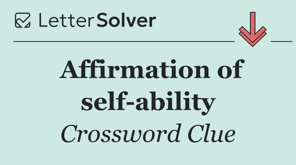 Affirmation of self ability