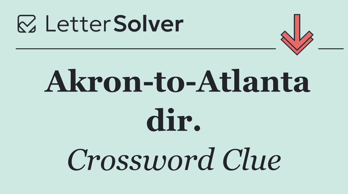Akron to Atlanta dir.