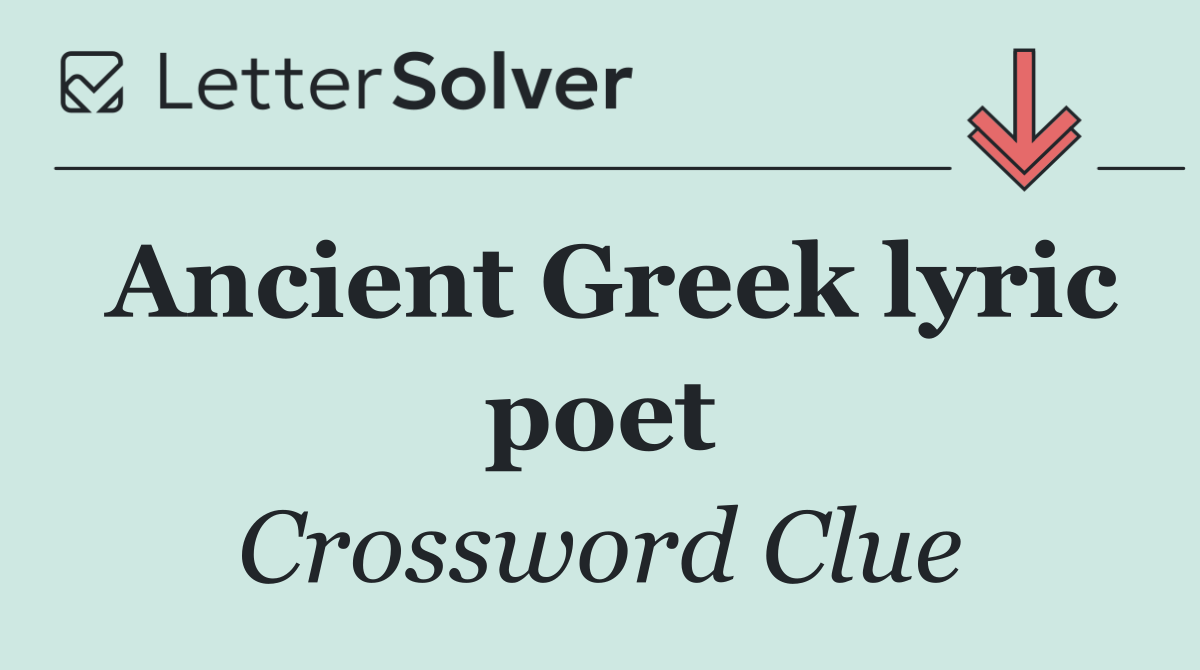 Ancient Greek lyric poet