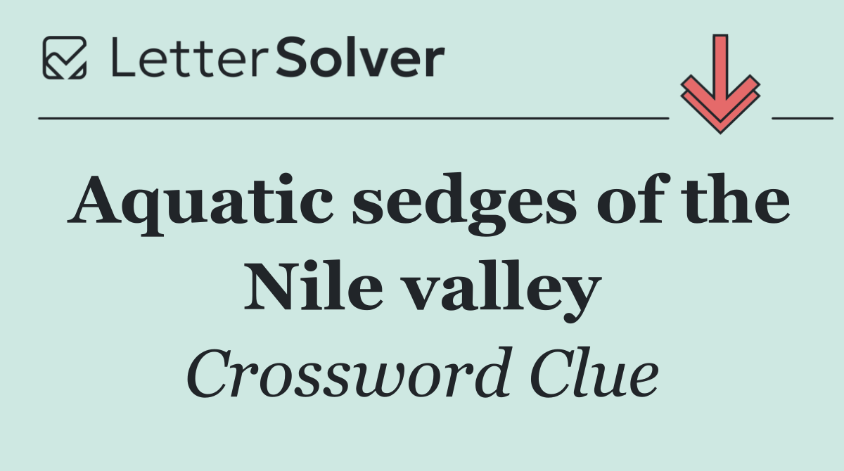 Aquatic sedges of the Nile valley