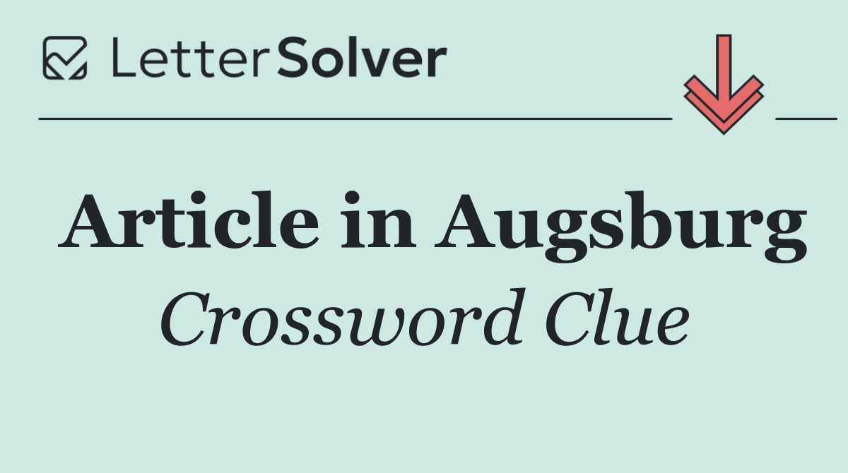 Article in Augsburg