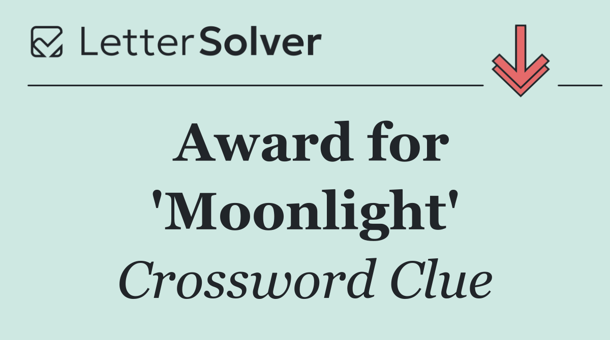 Award for 'Moonlight'