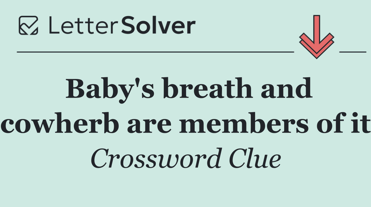 Baby's breath and cowherb are members of it