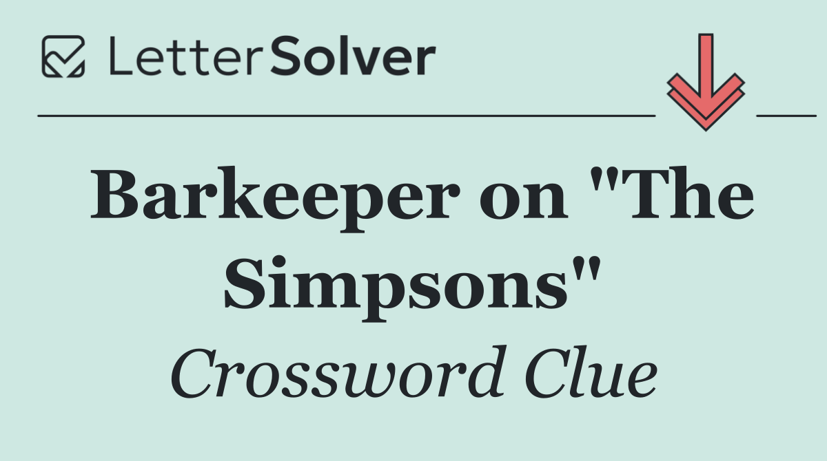 Barkeeper on "The Simpsons"